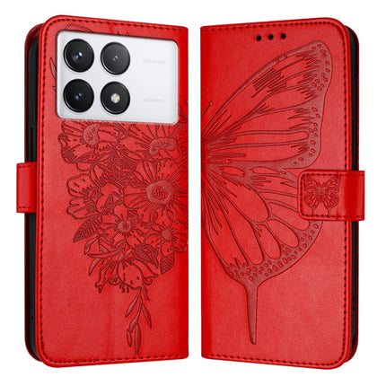 Embossed Butterfly Leather Phone Case, For Xiaomi Poco M6 Pro 5G / Redmi 12 4G/5G, For Xiaomi Redmi K70 / K70 Pro, For Xiaomi 13T / 13T Pro Global