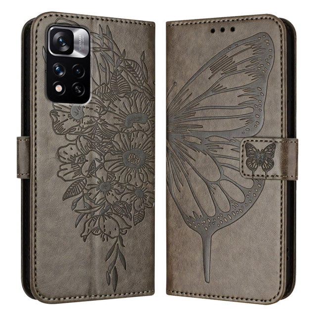 Embossed Butterfly Leather Phone Case, For Xiaomi Redmi Note 11 Pro+ 5G EU, For Xiaomi Civi 1S, For Xiaomi Poco X3 GT
