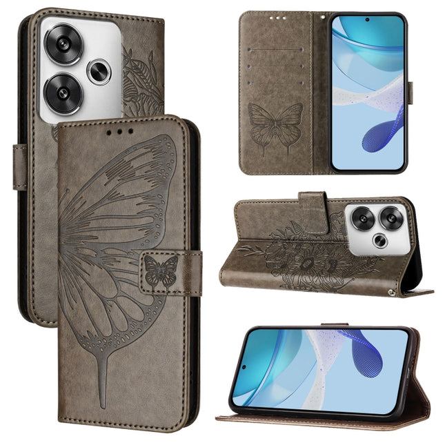 Embossed Butterfly Leather Phone Case, For Xiaomi Poco F6, For Xiaomi Poco M6 Pro 4G, For Xiaomi Poco X6 Neo 5G Global