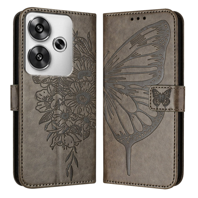 Embossed Butterfly Leather Phone Case, For Xiaomi Poco F6, For Xiaomi Poco M6 Pro 4G, For Xiaomi Poco X6 Neo 5G Global