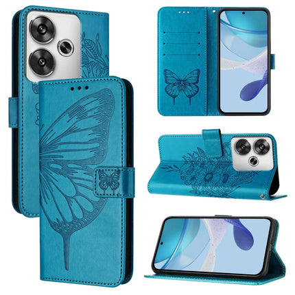 Embossed Butterfly Leather Phone Case, For Xiaomi Poco F6, For Xiaomi Poco M6 Pro 4G, For Xiaomi Poco X6 Neo 5G Global