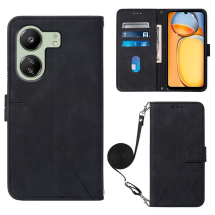 Crossbody 3D Embossed Flip Leather Phone Case, For Xiaomi Redmi K70E, For Xiaomi Poco X6 Pro, For Xiaomi Redmi Note 13 5G Global, For Xiaomi Redmi 13C