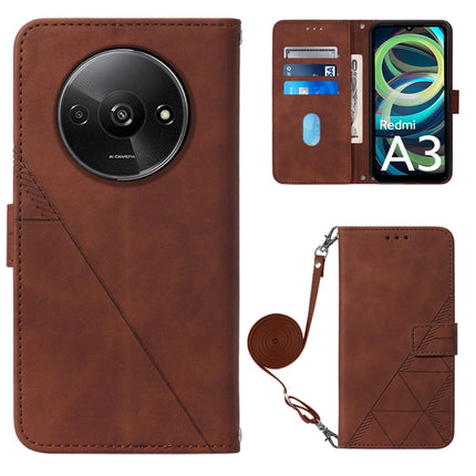 Crossbody 3D Embossed Flip Leather Phone Case, For Xiaomi Poco M6 Pro 4G, For Xiaomi Redmi A3, For Xiaomi Redmi Note 13 Pro 4G Global, For Xiaomi Redmi Note 13 4G Global