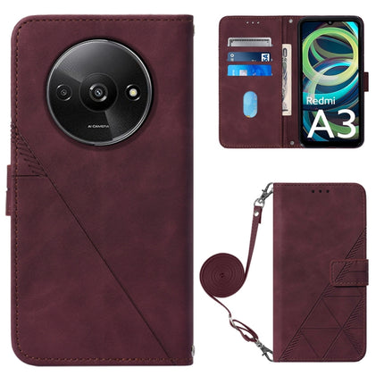 Crossbody 3D Embossed Flip Leather Phone Case, For Xiaomi Poco M6 Pro 4G, For Xiaomi Redmi A3, For Xiaomi Redmi Note 13 Pro 4G Global, For Xiaomi Redmi Note 13 4G Global