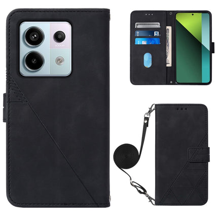 Crossbody 3D Embossed Flip Leather Phone Case, For Xiaomi Redmi Note 13 Pro+ 5G, For Xiaomi Redmi Note 13 Pro 5G Global