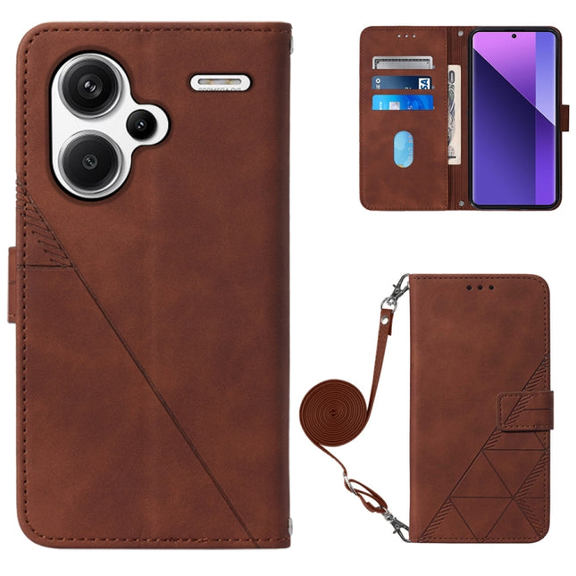 Crossbody 3D Embossed Flip Leather Phone Case, For Xiaomi Redmi Note 13 Pro+ 5G, For Xiaomi Redmi Note 13 Pro 5G Global