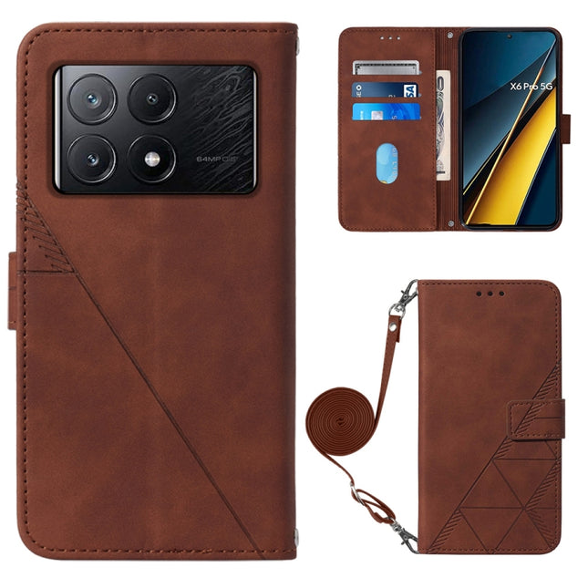 Crossbody 3D Embossed Flip Leather Phone Case, For Xiaomi Redmi K70E, For Xiaomi Poco X6 Pro, For Xiaomi Redmi Note 13 5G Global, For Xiaomi Redmi 13C