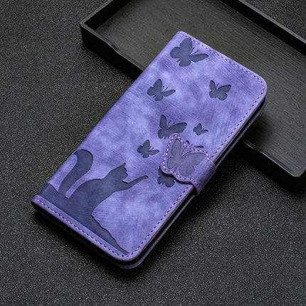 Butterfly Cat Embossing Flip Leather Phone Case, For Honor 90 Lite / X50i, For Honor 90 Pro 5G, For Honor 90 / 80