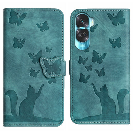 Butterfly Cat Embossing Flip Leather Phone Case, For Honor 90 Lite / X50i, For Honor 90 Pro 5G, For Honor 90 / 80