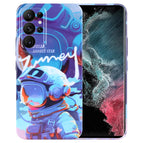For Samsung Galaxy S22 Ultra 5G / Blue Paint Astronaut