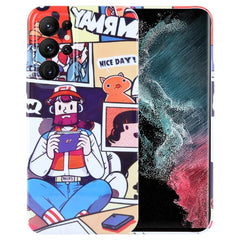 Painted Pattern Precise Hole PC Phone Case, For Samsung Galaxy S22 Ultra 5G