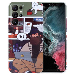 Painted Pattern Precise Hole PC Phone Case, For Samsung Galaxy S22 Ultra 5G