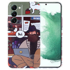 Painted Pattern Precise Hole PC Phone Case, For Samsung Galaxy S22+ 5G