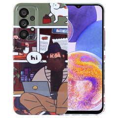 Painted Pattern Precise Hole PC Phone Case, For Samsung Galaxy A23
