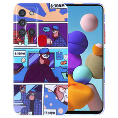 Painted Pattern Precise Hole PC Phone Case, For Samsung Galaxy A21s