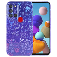 Painted Pattern Precise Hole PC Phone Case, For Samsung Galaxy A21s