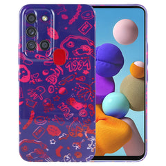 Painted Pattern Precise Hole PC Phone Case, For Samsung Galaxy A21s