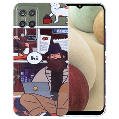 Painted Pattern Precise Hole PC Phone Case, For Samsung Galaxy A12