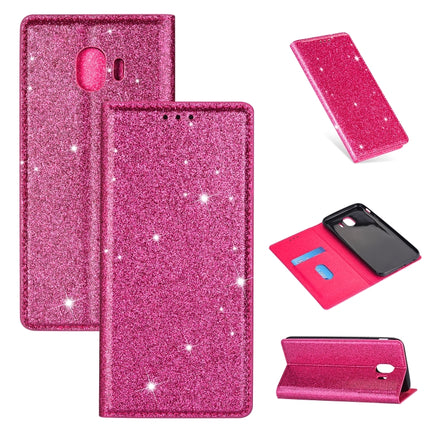 Ultrathin Glitter Magnetic Horizontal Flip Leather Case with Holder & Card Slots, For Samsung Galaxy A70, For Samsung Galaxy A7 (2018) / A750, For Samsung Galaxy J4 (2018), For Samsung Galaxy J4+