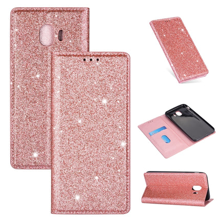 Ultrathin Glitter Magnetic Horizontal Flip Leather Case with Holder & Card Slots, For Samsung Galaxy A70, For Samsung Galaxy A7 (2018) / A750, For Samsung Galaxy J4 (2018), For Samsung Galaxy J4+