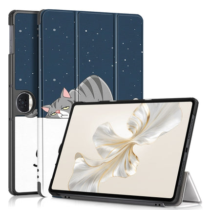 Custer Painted 3-Fold Leather Tablet Case, For Honor Pad X9a / X9 Pro, For Honor Pad V9 11.5, For Honor Pad X8a, For Honor Pad 9