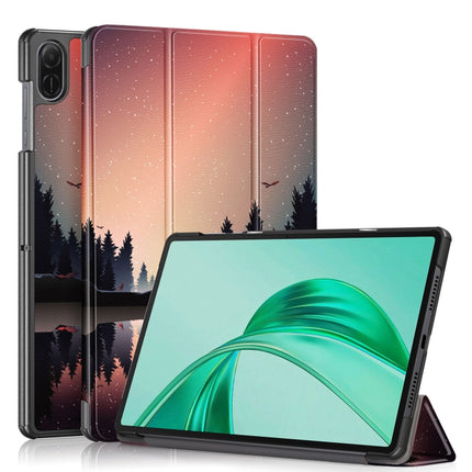 Custer Painted 3-Fold Leather Tablet Case, For Honor Pad X9a / X9 Pro, For Honor Pad V9 11.5, For Honor Pad X8a, For Honor Pad 9