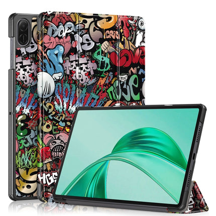 Custer Painted 3-Fold Leather Tablet Case, For Honor Pad X9a / X9 Pro, For Honor Pad V9 11.5, For Honor Pad X8a, For Honor Pad 9