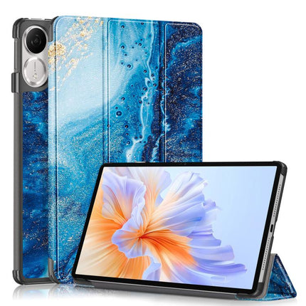 Custer Painted 3-Fold Leather Tablet Case, For Honor Pad X9a / X9 Pro, For Honor Pad V9 11.5, For Honor Pad X8a, For Honor Pad 9