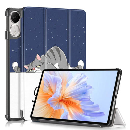 Custer Painted 3-Fold Leather Tablet Case, For Honor Pad X9a / X9 Pro, For Honor Pad V9 11.5, For Honor Pad X8a, For Honor Pad 9
