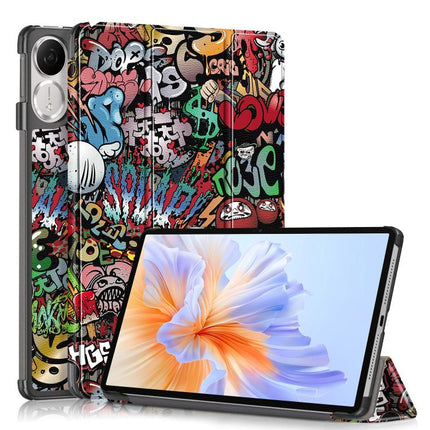 Custer Painted 3-Fold Leather Tablet Case, For Honor Pad X9a / X9 Pro, For Honor Pad V9 11.5, For Honor Pad X8a, For Honor Pad 9