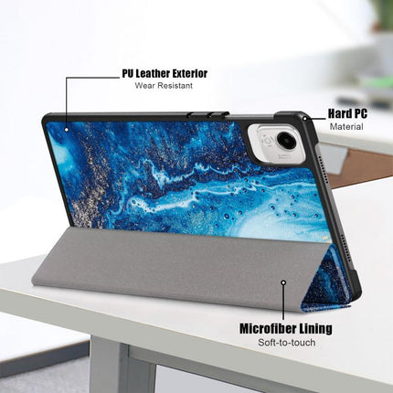Custer Painted 3-Fold Leather Tablet Case, For Honor Pad X9a / X9 Pro, For Honor Pad V9 11.5, For Honor Pad X8a, For Honor Pad 9