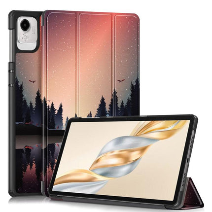 Custer Painted 3-Fold Leather Tablet Case, For Honor Pad X9a / X9 Pro, For Honor Pad V9 11.5, For Honor Pad X8a, For Honor Pad 9