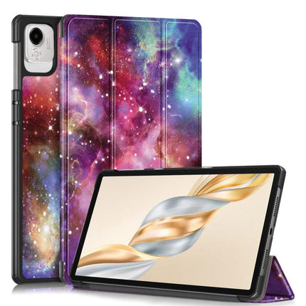 Custer Painted 3-Fold Leather Tablet Case, For Honor Pad X9a / X9 Pro, For Honor Pad V9 11.5, For Honor Pad X8a, For Honor Pad 9