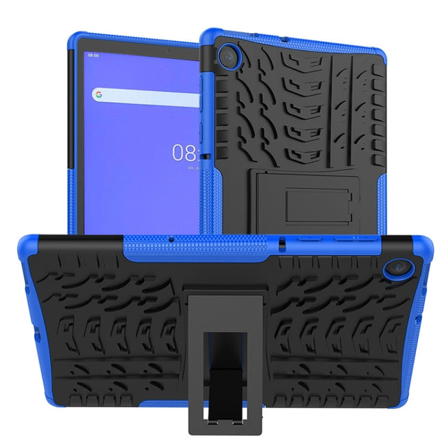 Tire Texture Shockproof TPU+PC Protective Case with Holder, For Lenovo Tab M10 Plus TB-X606F