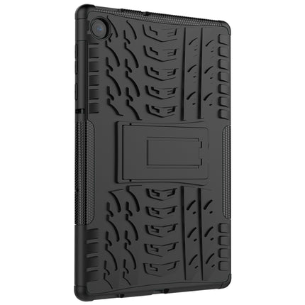 Tire Texture Shockproof TPU+PC Protective Case with Holder, For Lenovo Tab M10 Plus TB-X606F