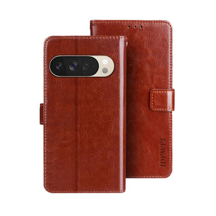 idewei Crazy Horse Texture Leather Phone Case, For Google Pixel 10 Pro XL, For Google Pixel 10 Pro, For Google Pixel 10