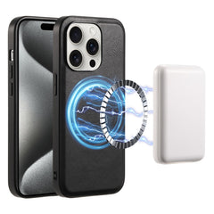 Denior Cowhide Texture Leather MagSafe Phone Case, For iPhone 16 Pro Max, For iPhone 16 Pro, For iPhone 16 Plus, For iPhone 16, For iPhone 15 Pro Max, For iPhone 15 Pro