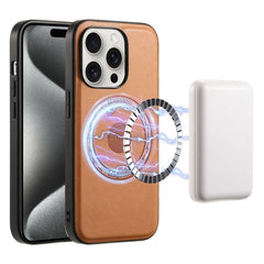 Denior Cowhide Texture Leather MagSafe Phone Case, For iPhone 16 Pro Max, For iPhone 16 Pro, For iPhone 16 Plus, For iPhone 16, For iPhone 15 Pro Max, For iPhone 15 Pro
