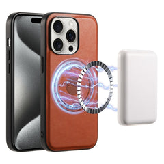 Denior Cowhide Texture Leather MagSafe Phone Case, For iPhone 16 Pro Max, For iPhone 16 Pro, For iPhone 16 Plus, For iPhone 16, For iPhone 15 Pro Max, For iPhone 15 Pro