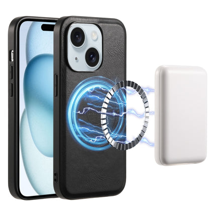 Denior Cowhide Texture Leather MagSafe Phone Case