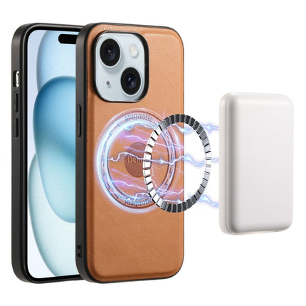 Denior Cowhide Texture Leather MagSafe Phone Case