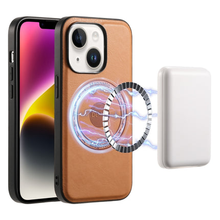 Denior Cowhide Texture Leather MagSafe Phone Case