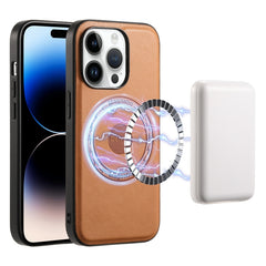 Denior Cowhide Texture Leather MagSafe Phone Case, For iPhone 15 Plus, For iPhone 15, For iPhone 14 Plus, For iPhone 14/13, For iPhone 14 Pro, For iPhone 14 Pro Max
