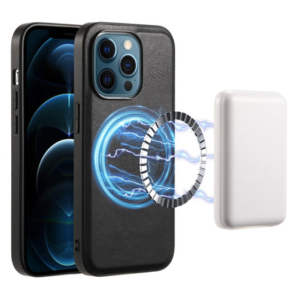 Denior Cowhide Texture Leather MagSafe Phone Case