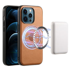 Denior Cowhide Texture Leather MagSafe Phone Case, For iPhone 13 Pro Max, For iPhone 13 Pro, For iPhone 12/12 Pro, For iPhone 12 Pro Max