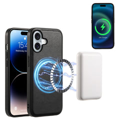Denior Cowhide Texture Leather MagSafe Phone Case, For iPhone 16 Pro Max, For iPhone 16 Pro, For iPhone 16 Plus, For iPhone 16, For iPhone 15 Pro Max, For iPhone 15 Pro