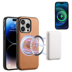 Denior Cowhide Texture Leather MagSafe Phone Case, For iPhone 16 Pro Max, For iPhone 16 Pro, For iPhone 16 Plus, For iPhone 16, For iPhone 15 Pro Max, For iPhone 15 Pro