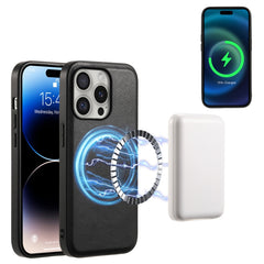Denior Cowhide Texture Leather MagSafe Phone Case, For iPhone 16 Pro Max, For iPhone 16 Pro, For iPhone 16 Plus, For iPhone 16, For iPhone 15 Pro Max, For iPhone 15 Pro