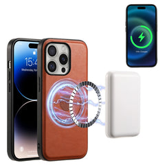 Denior Cowhide Texture Leather MagSafe Phone Case, For iPhone 16 Pro Max, For iPhone 16 Pro, For iPhone 16 Plus, For iPhone 16, For iPhone 15 Pro Max, For iPhone 15 Pro