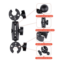 Motorcycle Clamps Handlebar Fixed Mount 3-stage Telescopic Selfie Stick